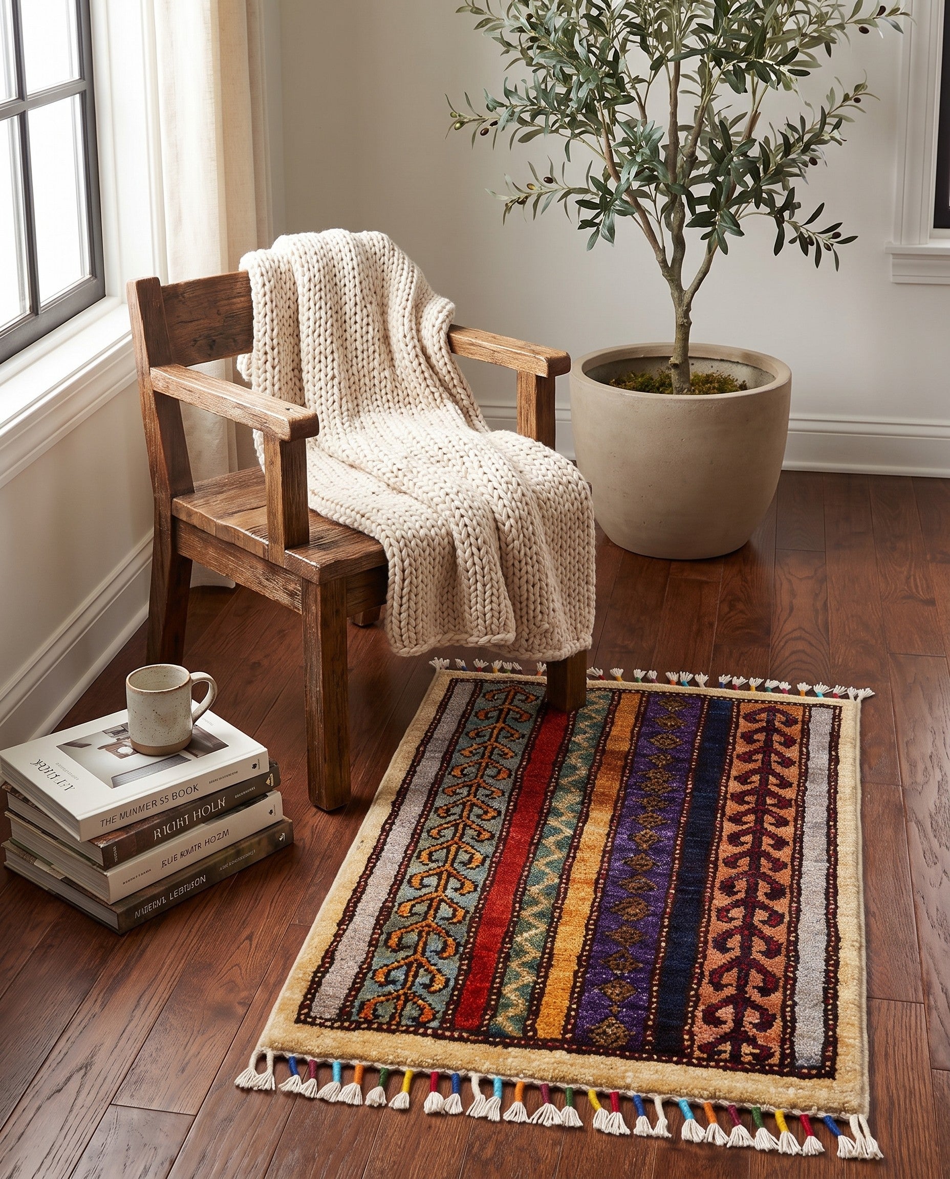 1' 5 x 2' Hand Knotted Modern Ziegler Rug