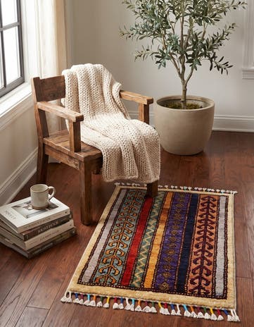 1' 5 x 2' Hand Knotted Modern Ziegler Rug