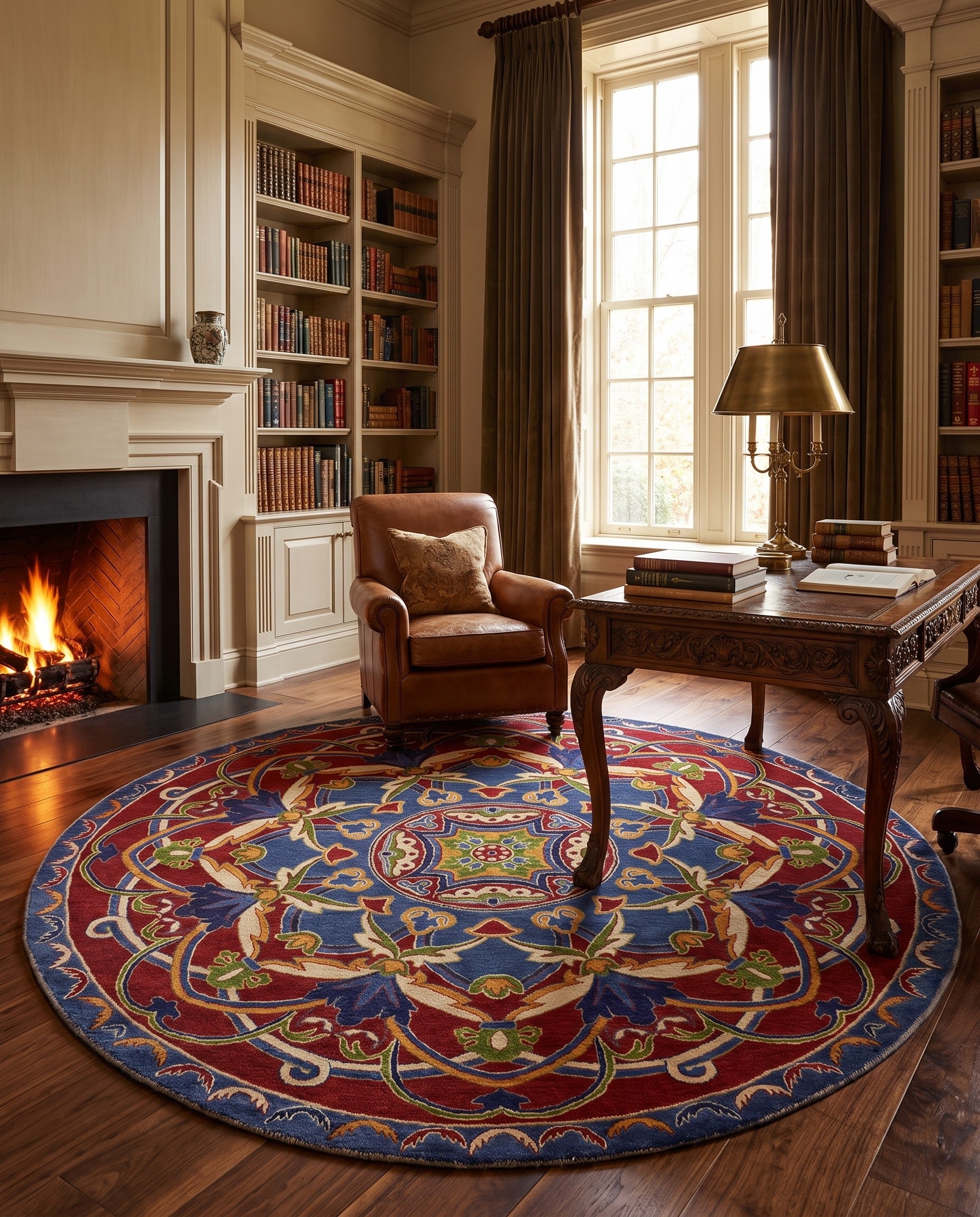 8' 1 x 8' 1 Hand Knotted Kazak Round Rug
