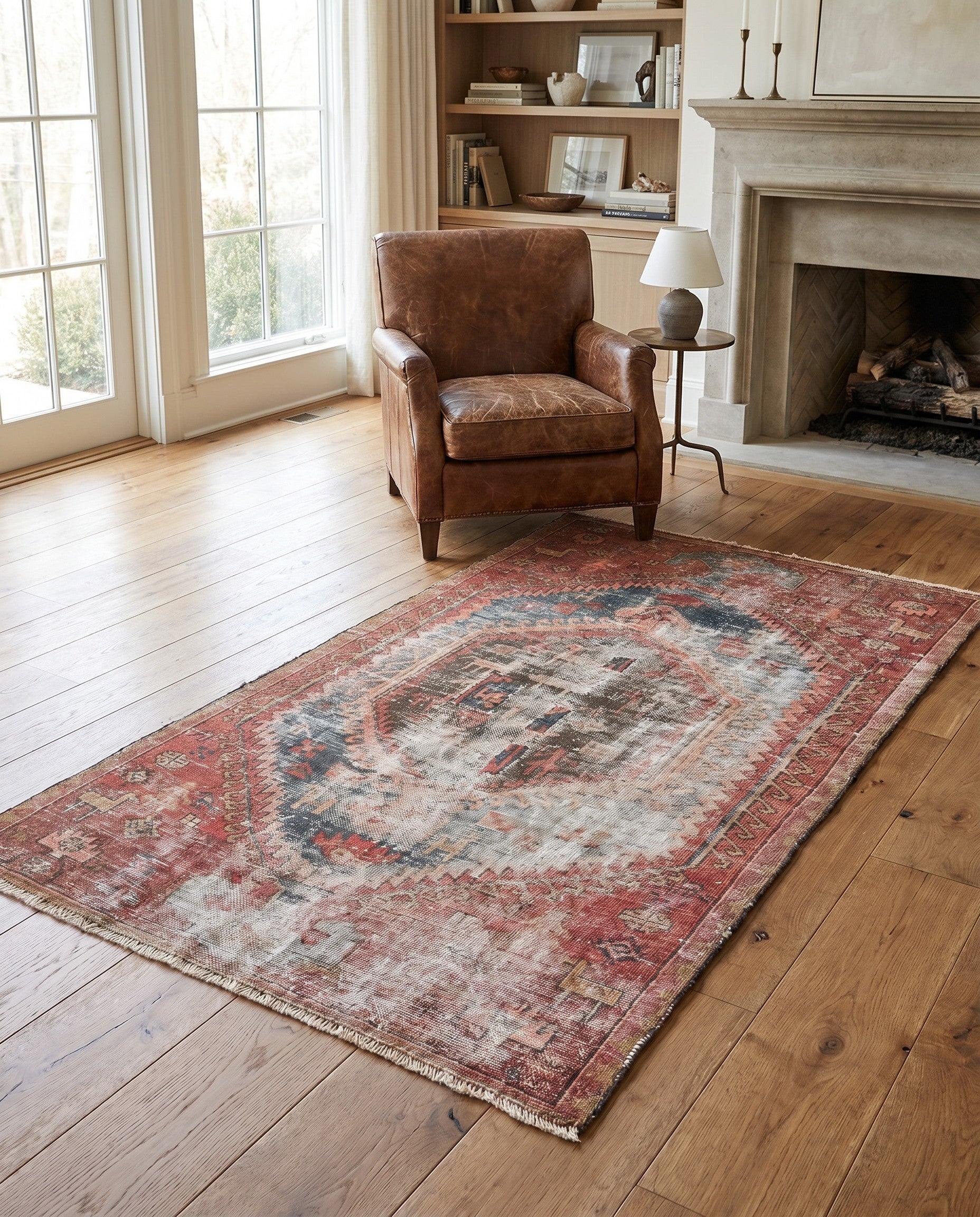 3' 6 x 5' 10 Hand Knotted Ultra Vintage Persian Wool Rug