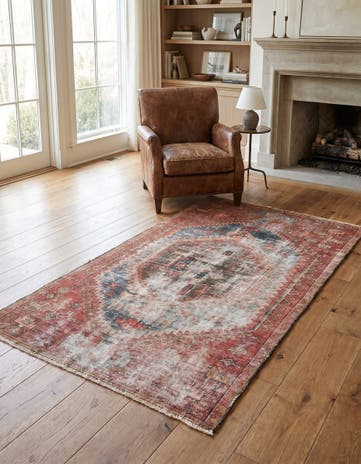 3' 6 x 5' 10 Hand Knotted Ultra Vintage Persian Wool Rug