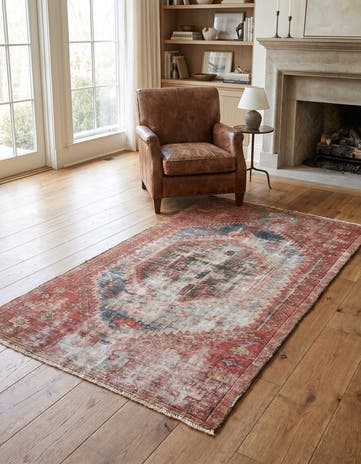 3' 6 x 5' 10 Hand Knotted Ultra Vintage Persian Wool Rug