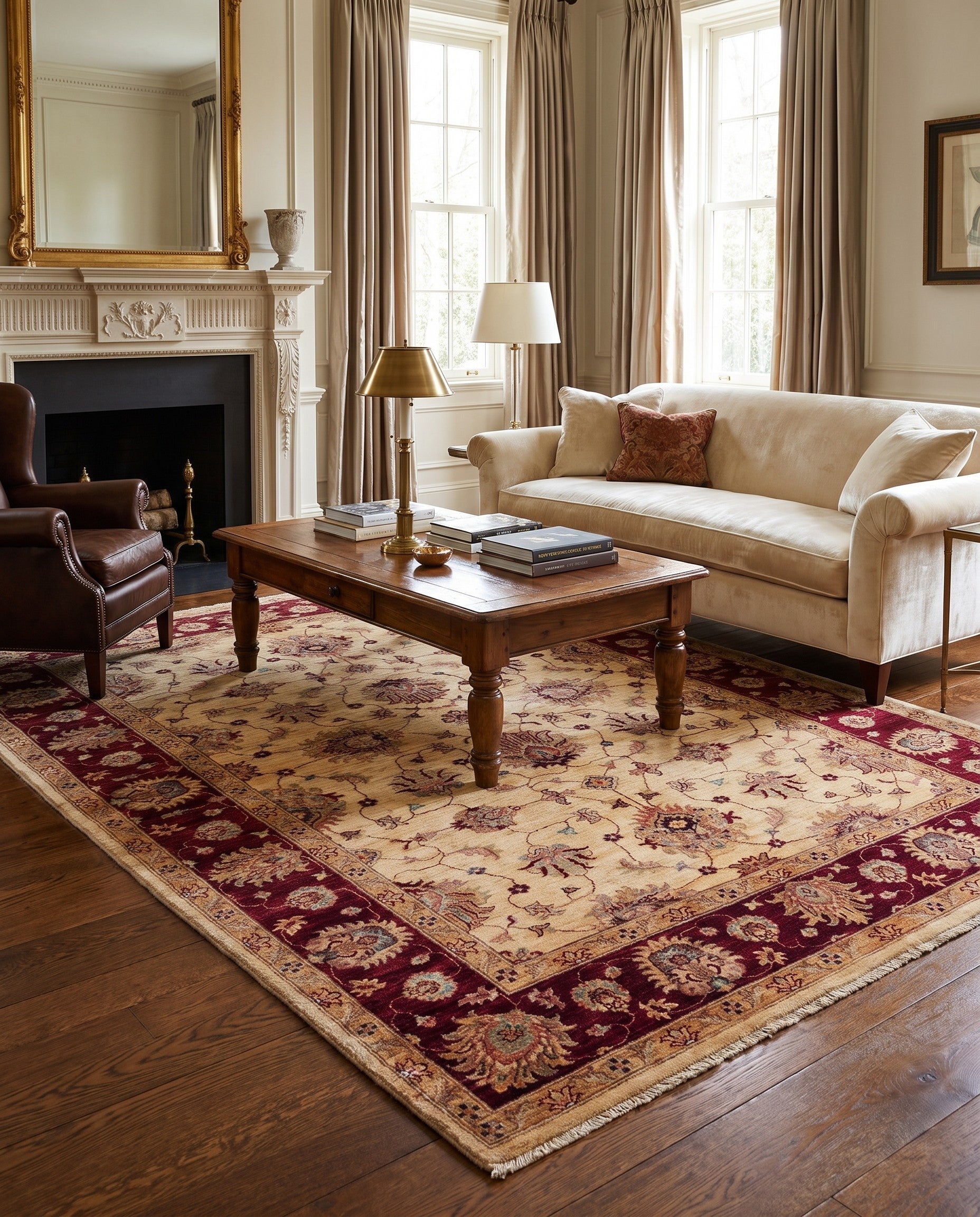 5' 9 x 8' Hand Knotted Ziegler Rug