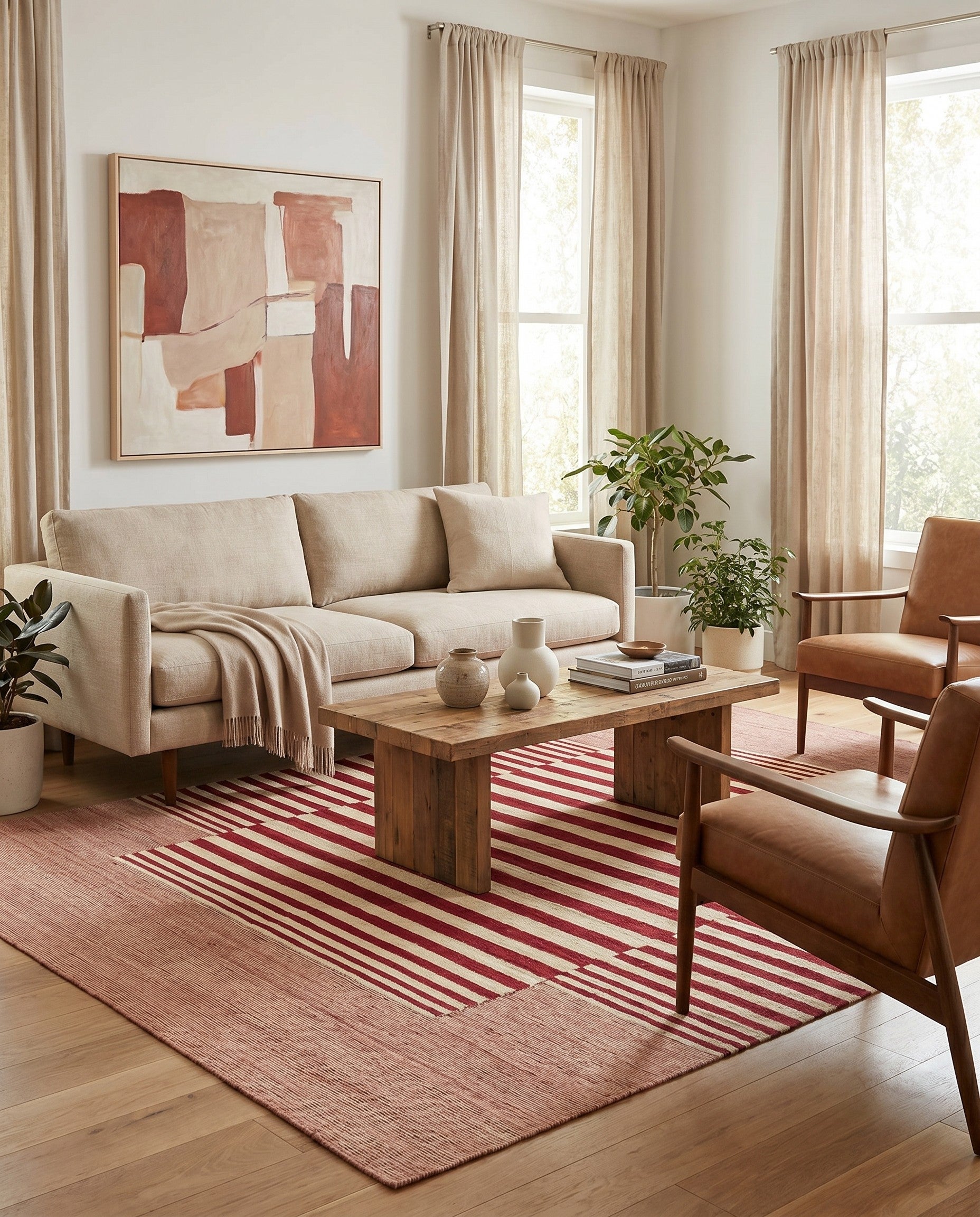 6' x 7' 5 Hand Woven Kilim Modern Wool Square Rug