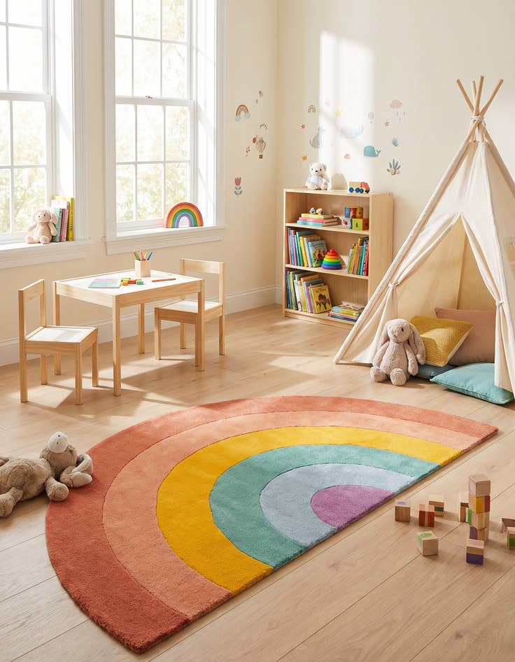 Detail image of 3' 7 x 6' 3 Playtime Kids Wool Freeform Rug