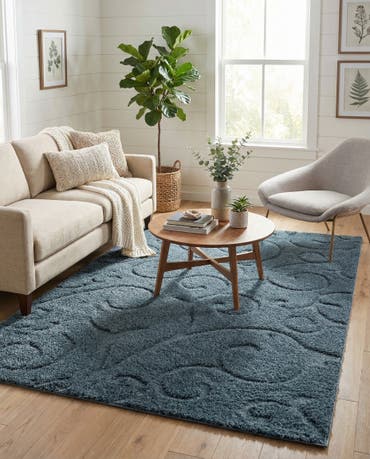  5' x 8' Botanical Shag Rug