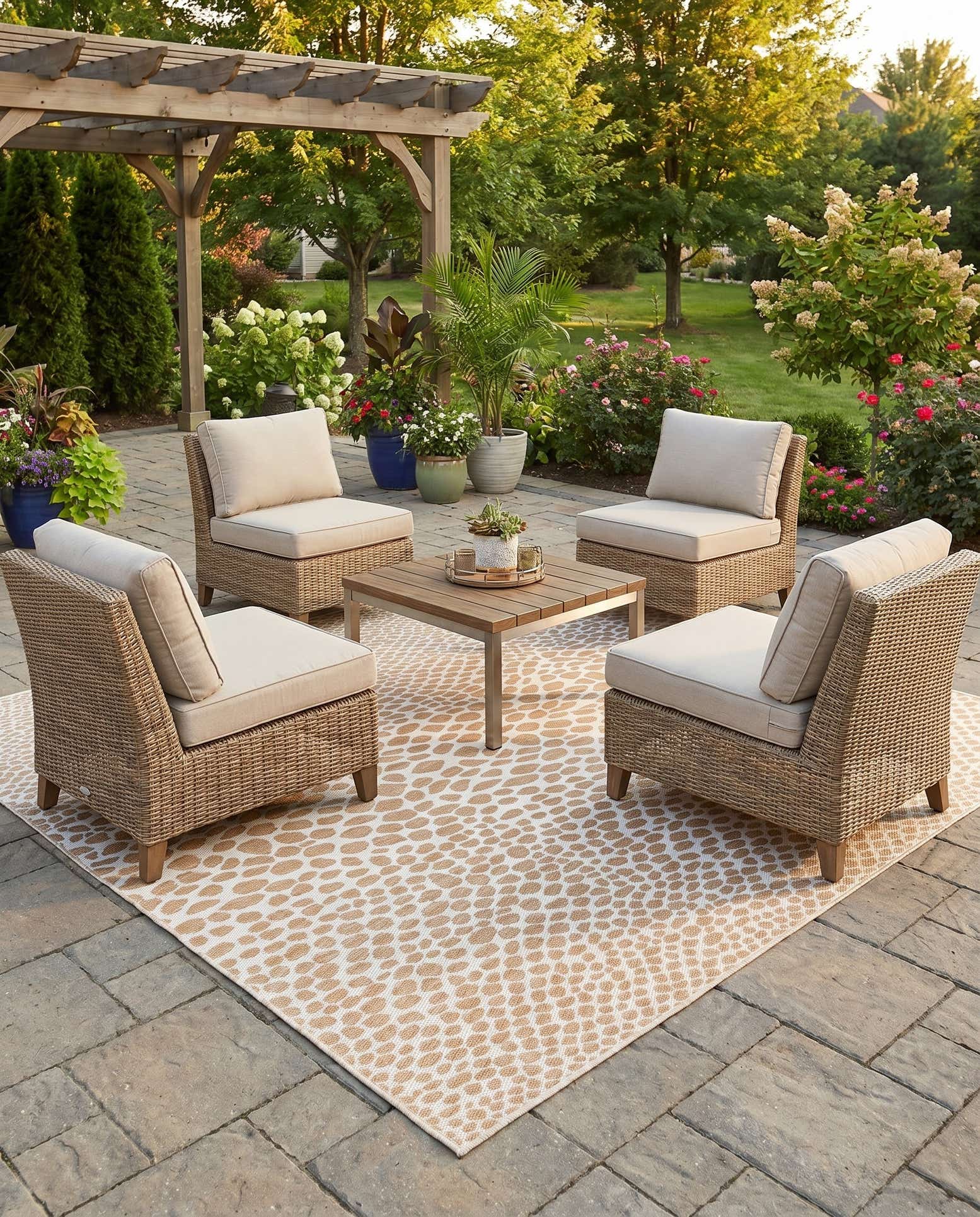 7' 10 x 7' 10 Easy-Clean Jill Zarin Cape Town Indoor / Outdoor Square Rug