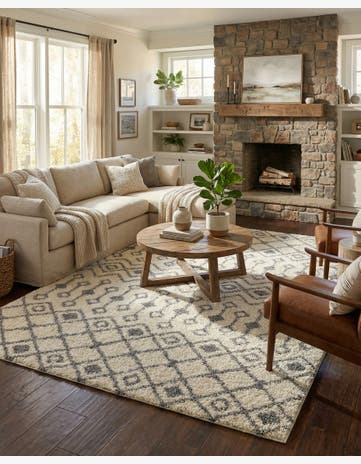 10' x 13' Moroccan Trellis Shag Rug