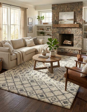 10' x 13' Moroccan Trellis Shag Rug