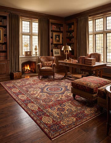 7' 4 x 9' 6 Hand Knotted Mamluk Ziegler Rug