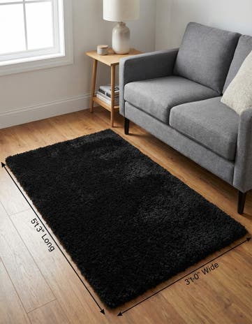 3' x 5' 3 Solid Shag Rug