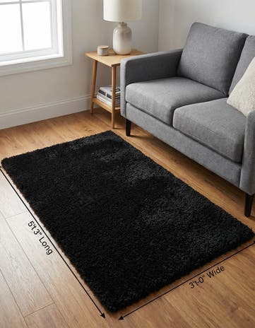 3' x 5' 3 Solid Shag Rug
