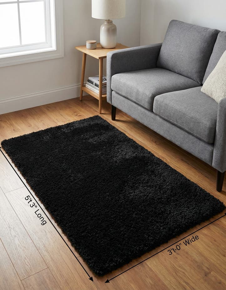 3' x 5' 3 Solid Shag Rug