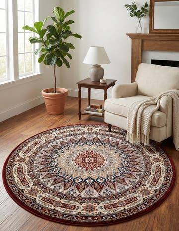 5' 3 x 5' 3 Nain Design Round Rug