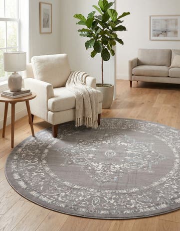 6' x 6' Modern Classical Round Rug