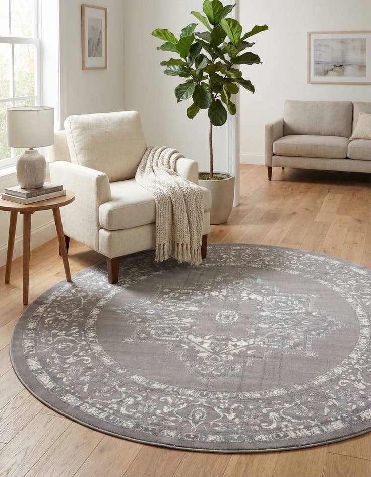 Detail image of 6' x 6' Modern Classical Round Rug