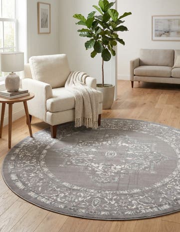 6' x 6' Modern Classical Round Rug