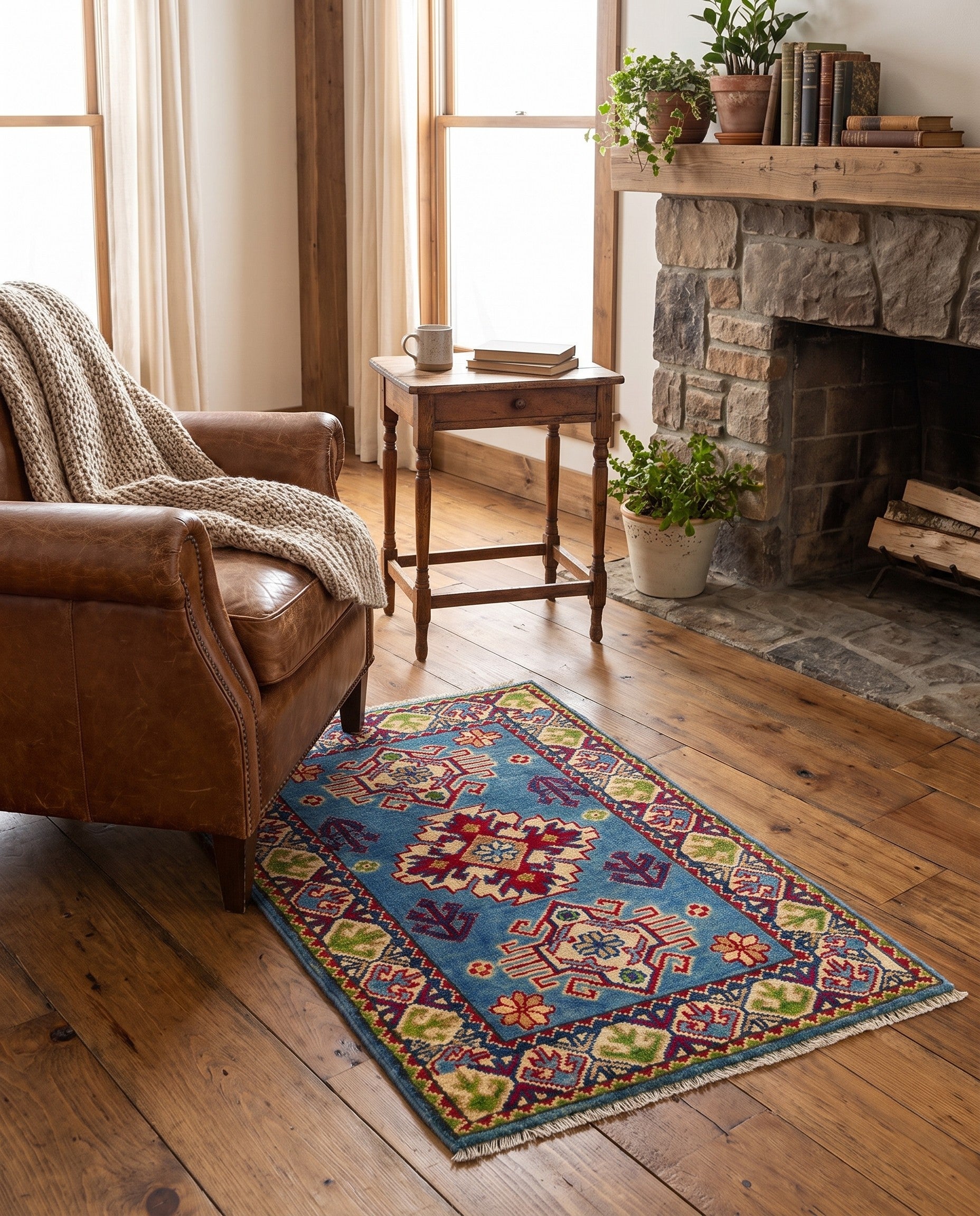 2' x 3' Hand Knotted Kazak Rug