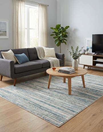 Ivory and Blue Finsbury Rug