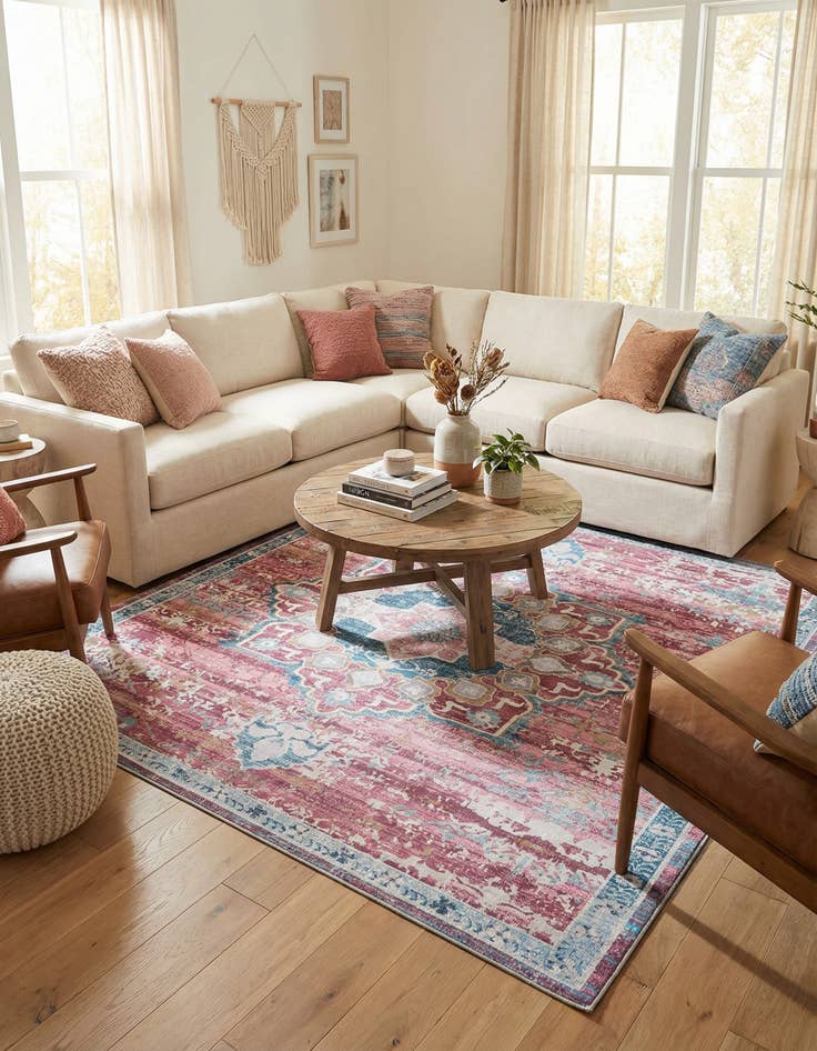 Detail image of 10' 6 x 10' 6  Washable Renaissance Square Rug