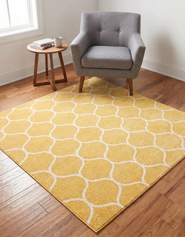 5' 3 x 5' 3 Lattice Frieze Square Rug