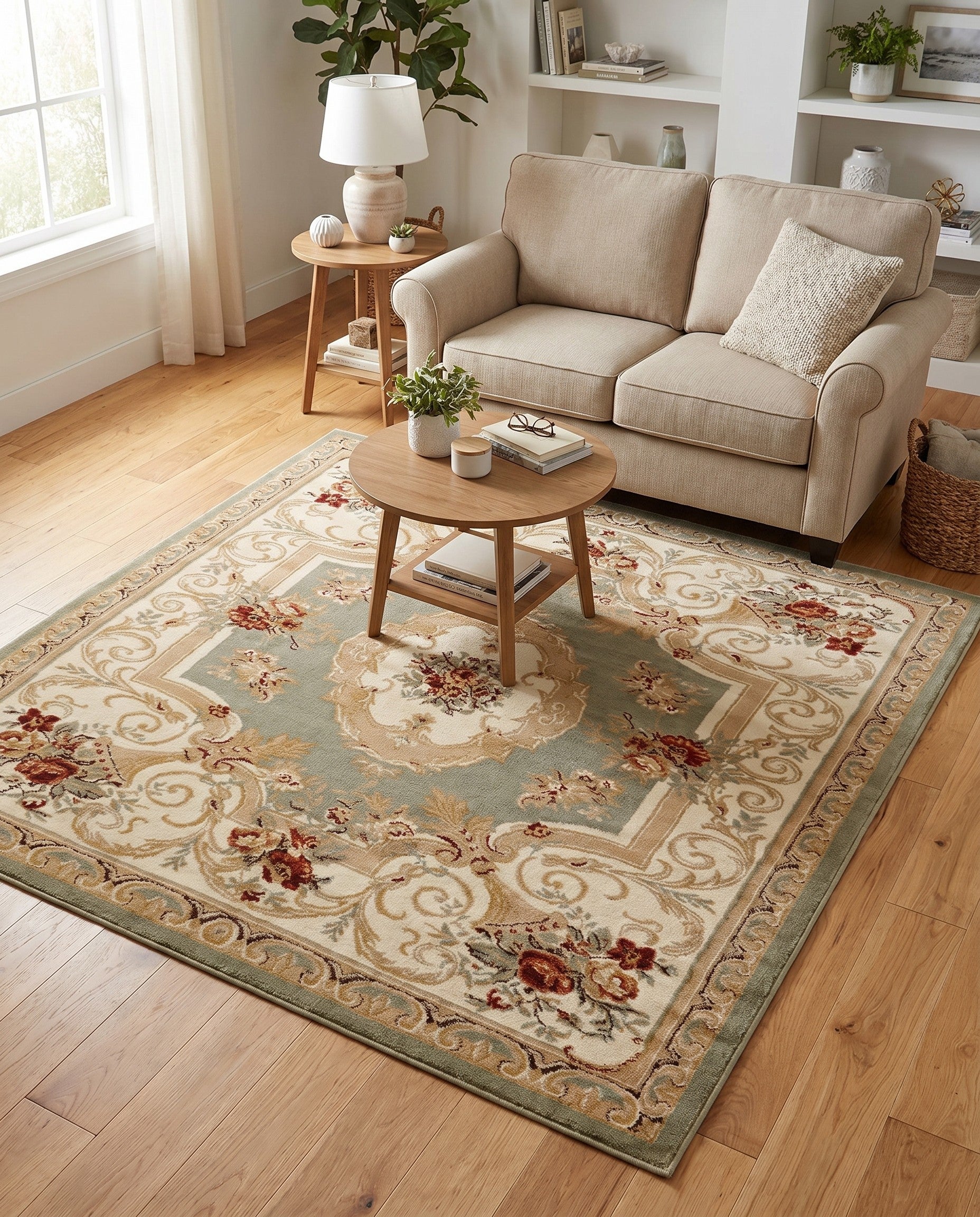 6' x 6' Classic Aubusson Square Rug