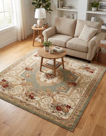 Green Chateau Square Rug