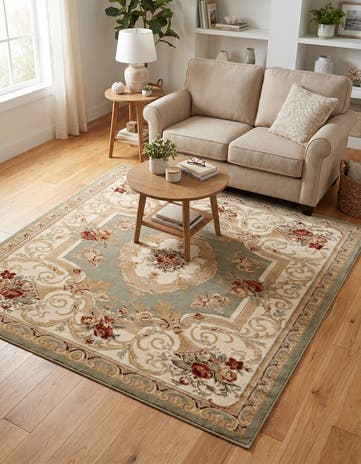Green Chateau Square Rug