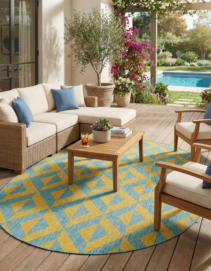 Detail image of 7' 10 x 10' Easy-Clean Jill Zarin Napa Indoor / Outdoor Oval Rug