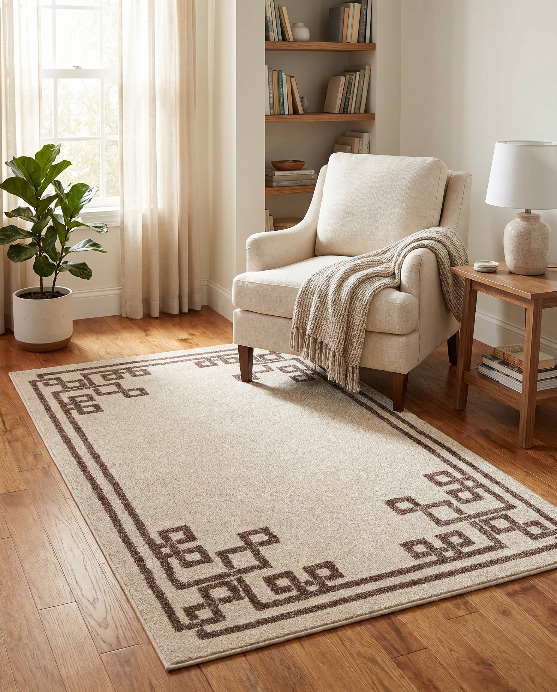 Beige and Brown Hera Rug
