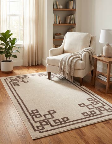 Beige and Brown Hera Rug