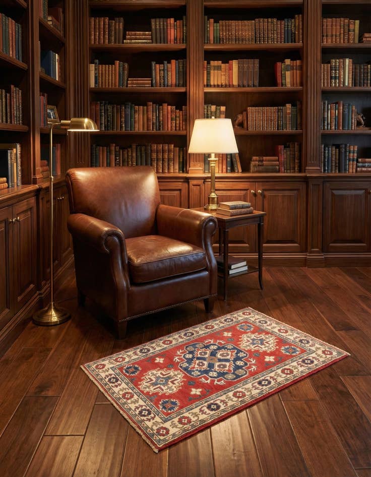 Detail image of 2' 7 x 4' 1 Hand Knotted Kazak Rug