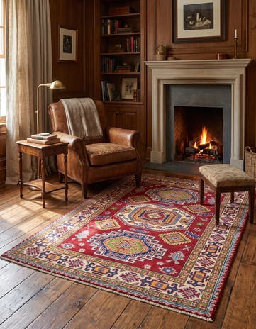 3' 11 x 5' 10 Hand Knotted Kazak Rug