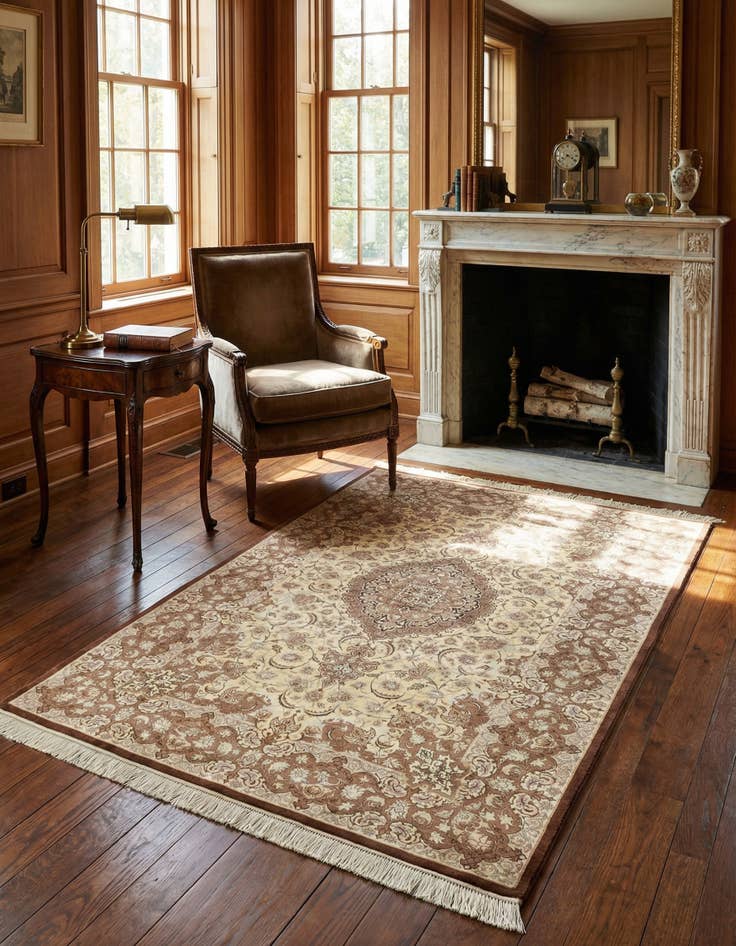 Detail image of 3' 3 x 5' Ghom Silk Rug