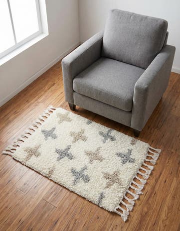 Ivory Athena Shag Rug