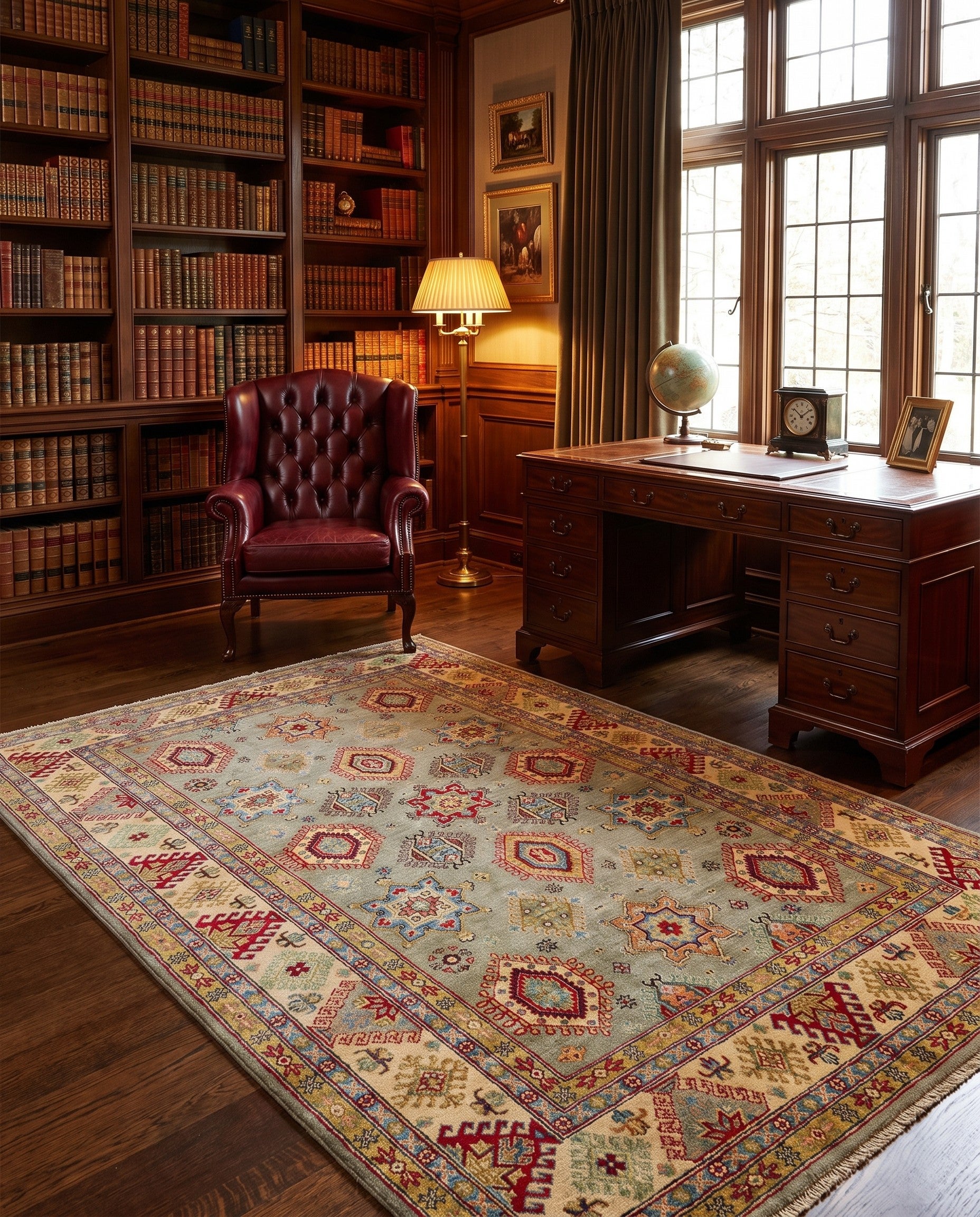 6' 7 x 9' 10 Hand Knotted Kazak Rug