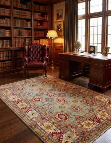 6' 7 x 9' 10 Hand Knotted Kazak Rug