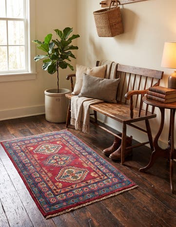 1' 11 x 2' 10 Hand Knotted Kazak Rug