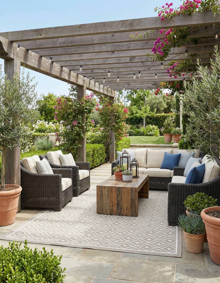 Detail image of 7' 10 x 10' Washable Trellis Indoor / Outdoor Rug