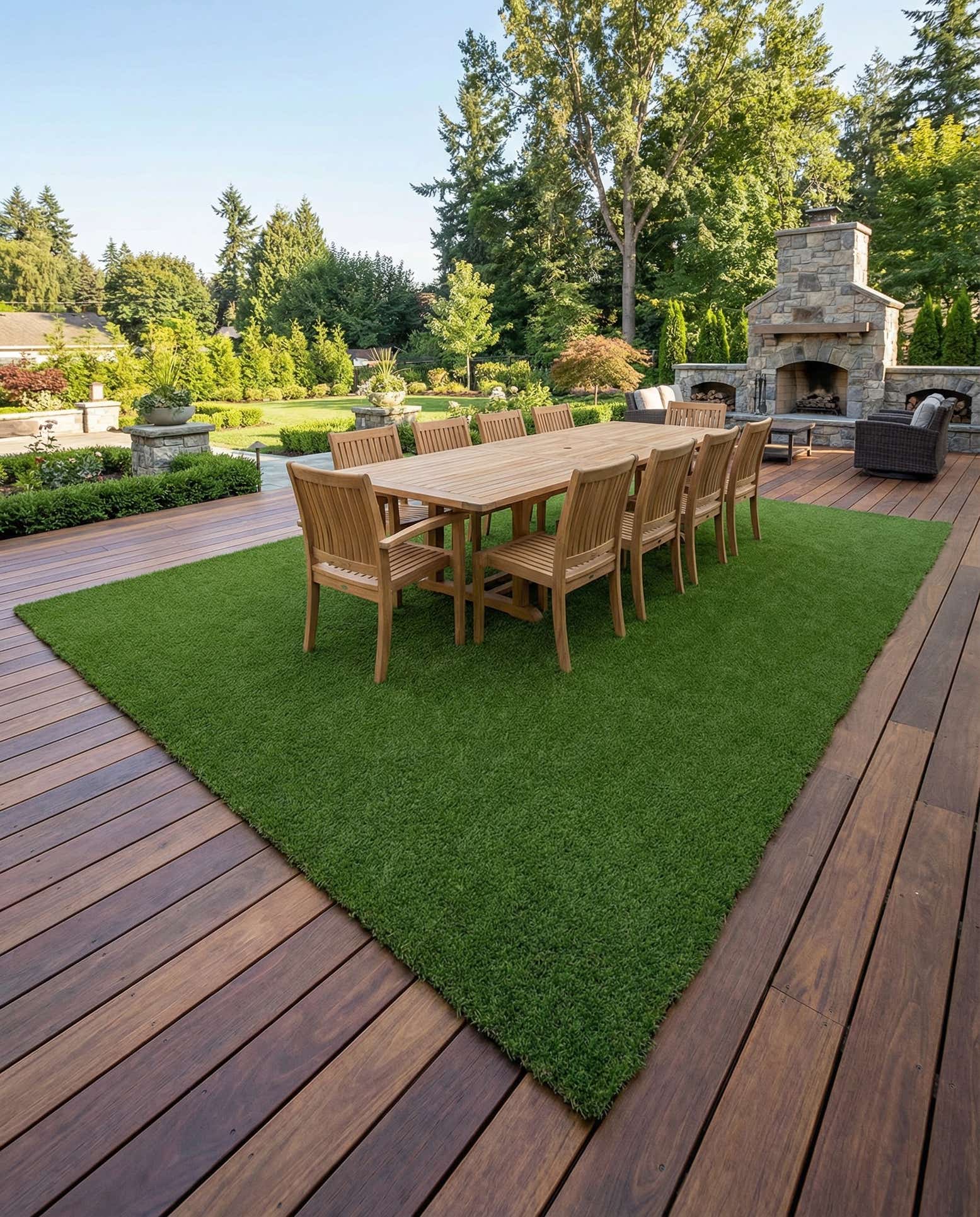 365cm x 490cm Easy-Clean Grass Indoor / Outdoor Rug