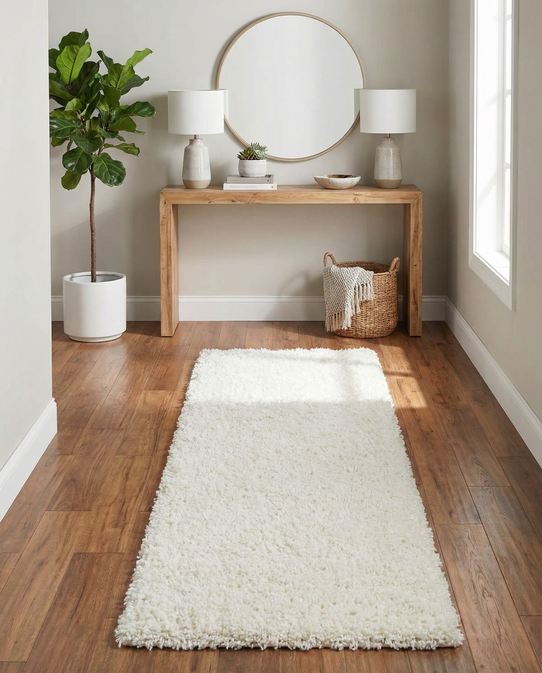 Primary image 2' x 5' Solid Shag Runner Rug