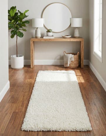 2' x 5' Solid Shag Runner Rug