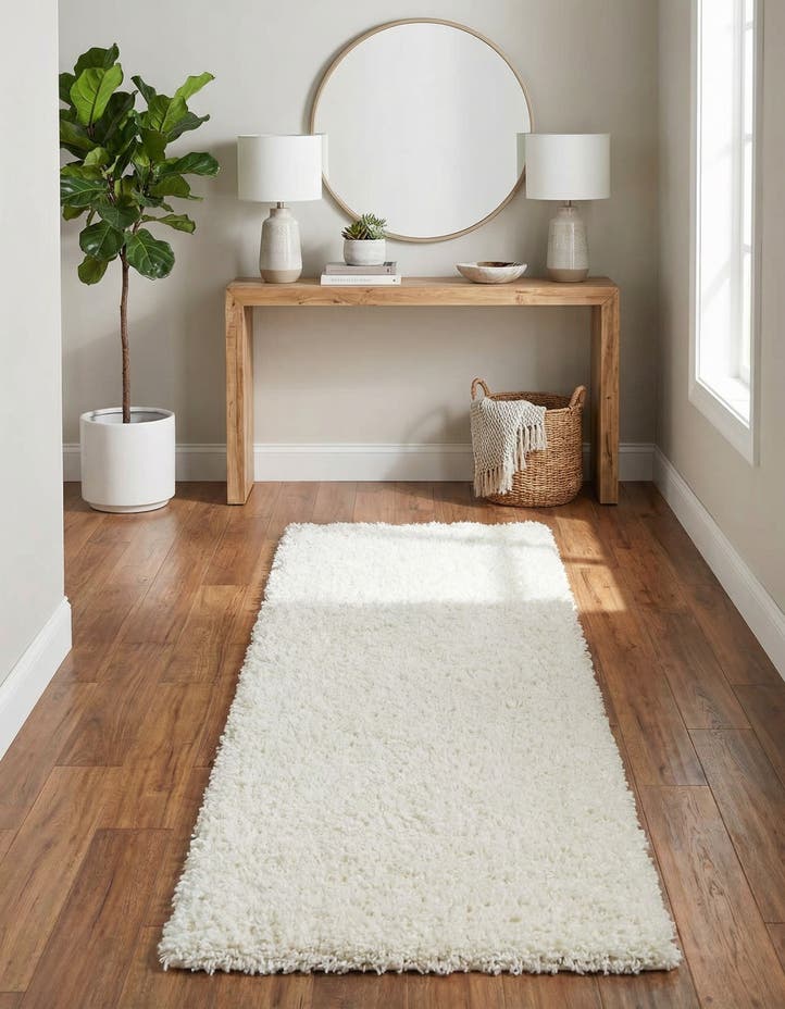 2' x 5' Solid Shag Runner Rug