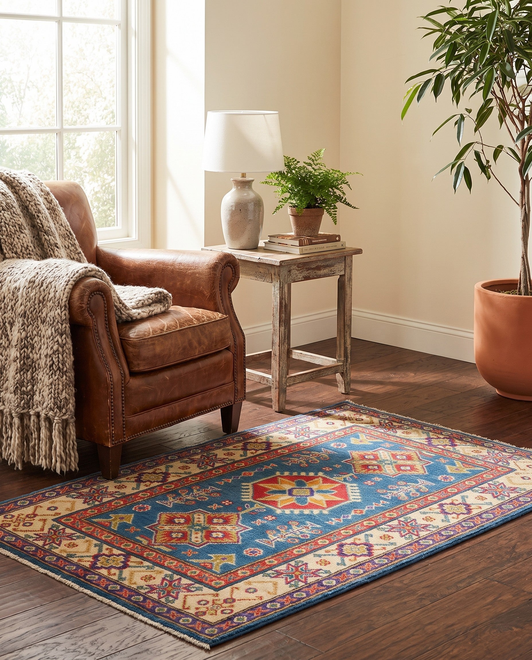 2' 7 x 4' 1 Hand Knotted Kazak Rug