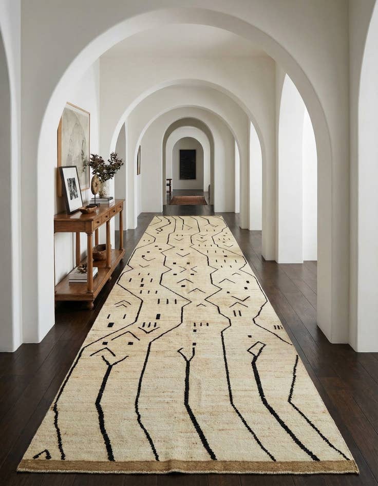 Detail image of 5' 5 x 24' 8 Hand Knotted Moroccan Wool Runner Rug