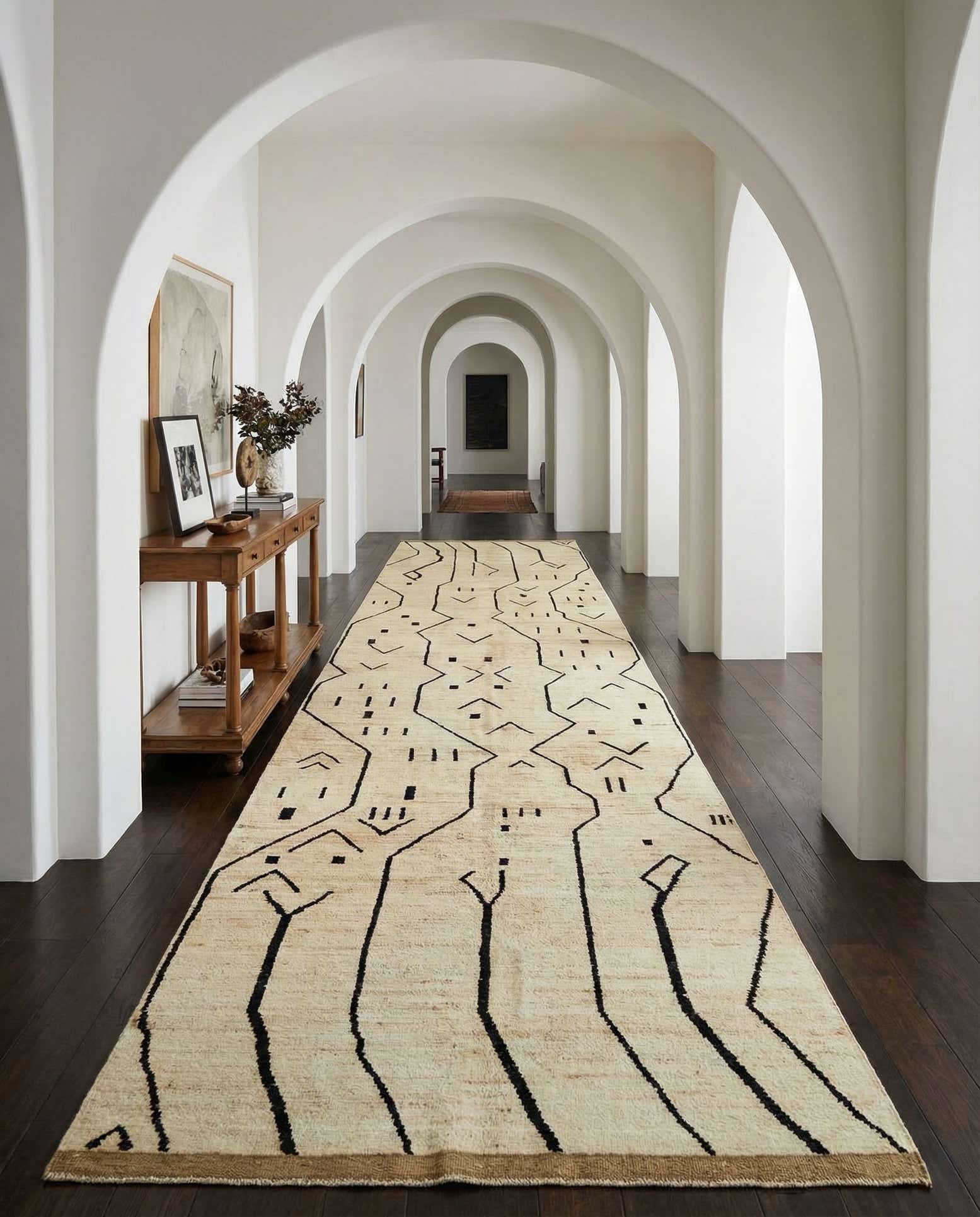 5' 5 x 24' 8 Hand Knotted Moroccan Wool Runner Rug