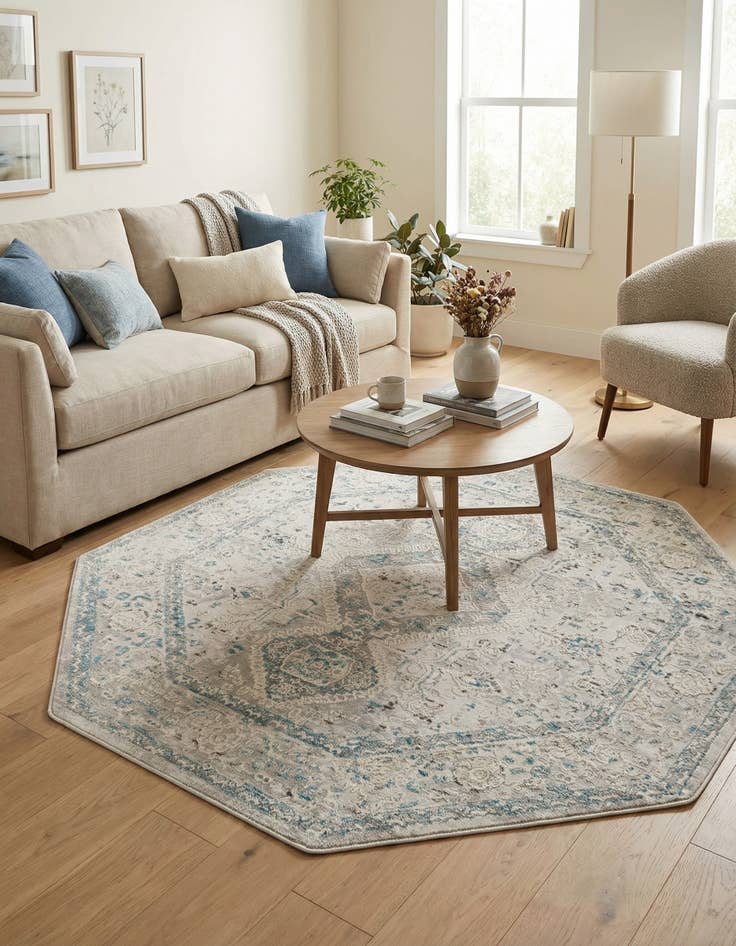 Detail image of 5' 3 x 5' 3 Finsbury Octagon Rug