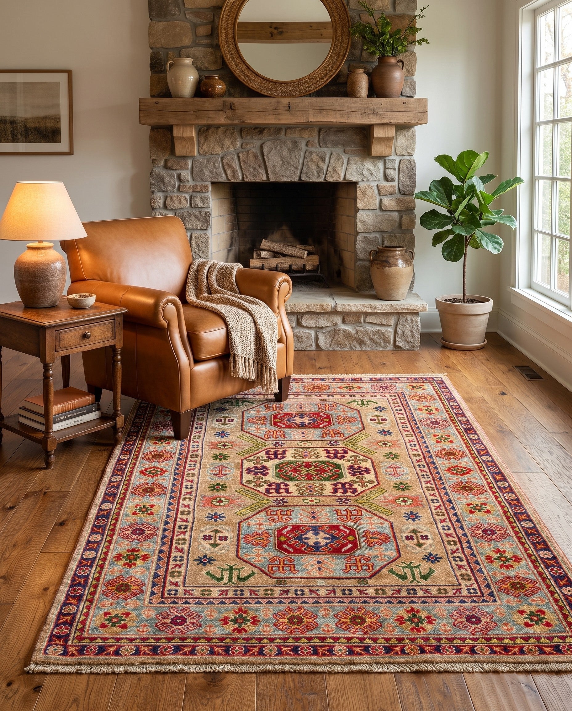 4' x 5' 11 Hand Knotted Kazak Rug