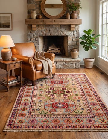 4' x 5' 11 Hand Knotted Kazak Rug