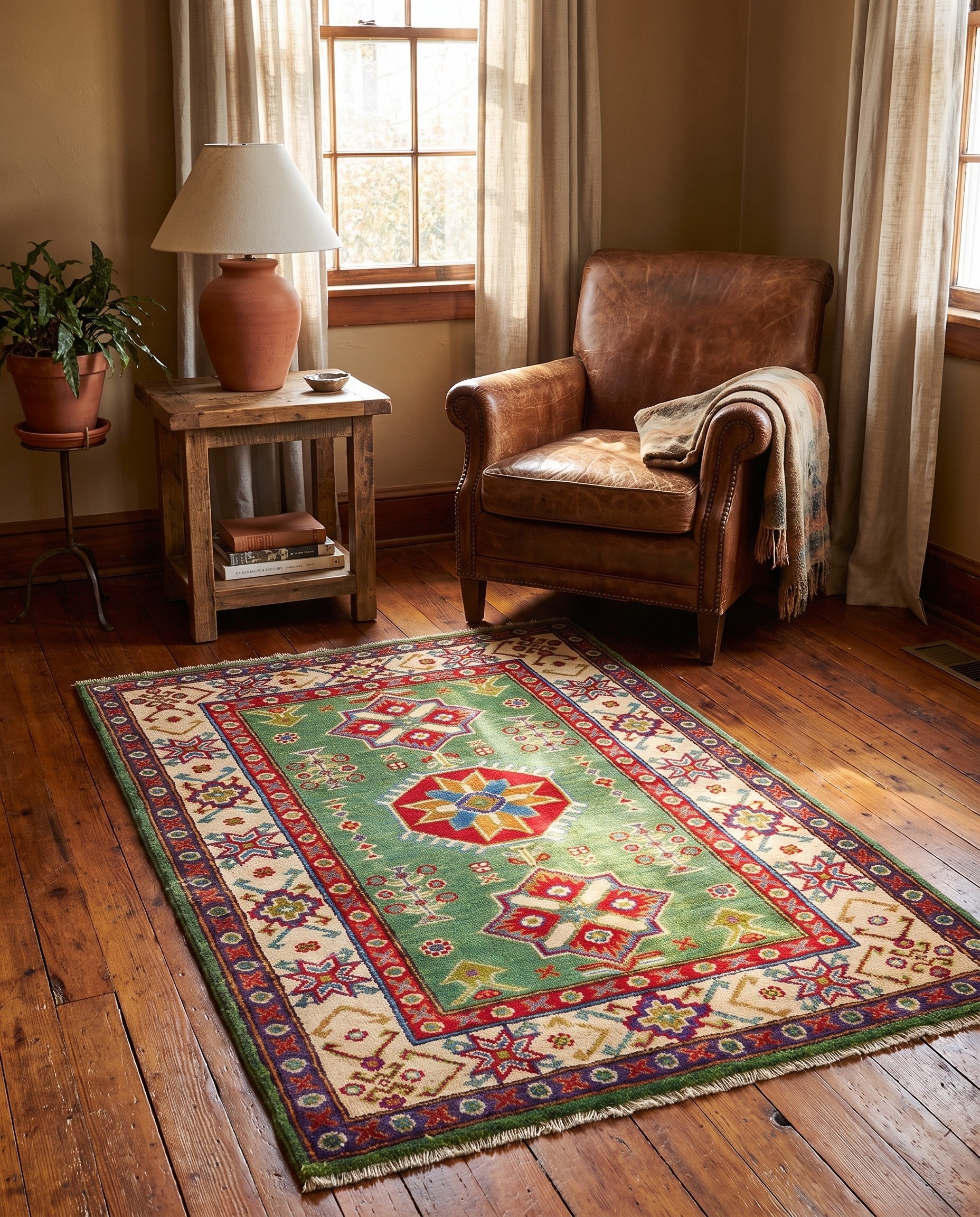 2' 8 x 4' 3 Hand Knotted Kazak Rug